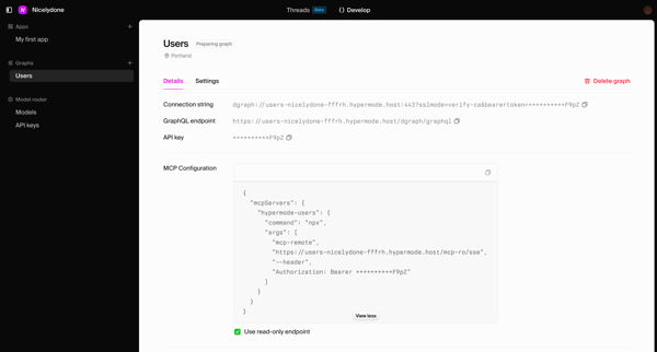 Hypermode – The AI development platform screen
