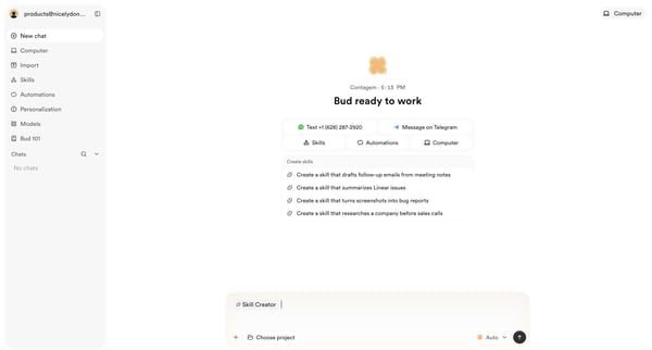 Bud - Your AI Worker screen