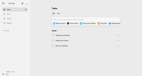 Cobot screen