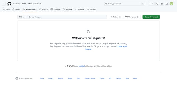 Pull requests · nicelydone-20232023-website screen