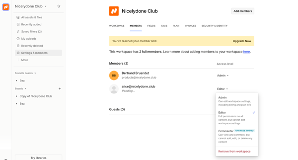 Members / Air screen