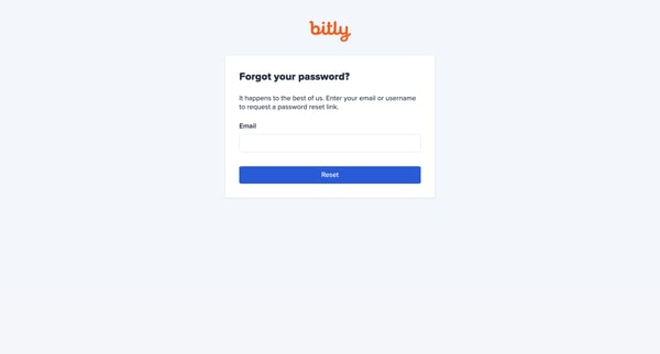 Reset Password screen