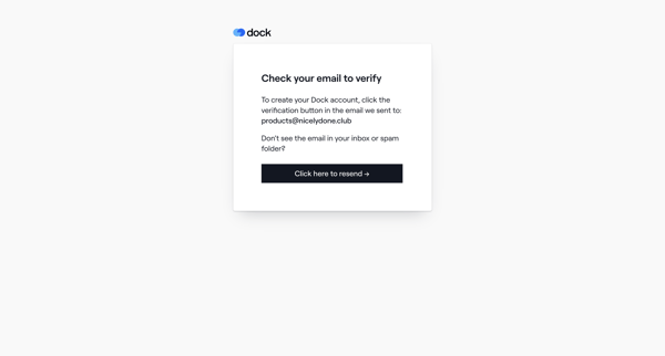 Sign up · Dock screen