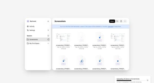 Screenshots screen