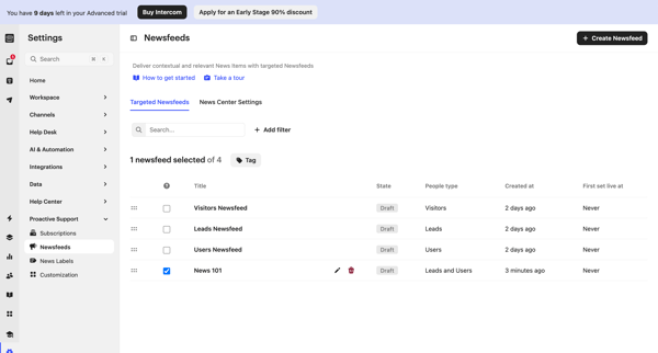 Newsfeeds | Nicelydone Intercom screen