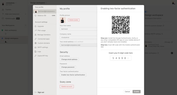 My Profile - QuestionScout screen