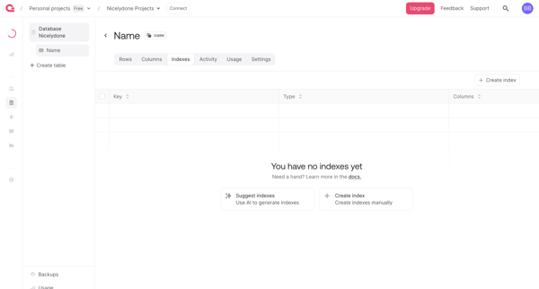 Name - Appwrite screen