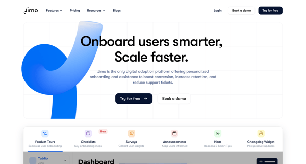 Jimo - Create the best user onboarding experience screen