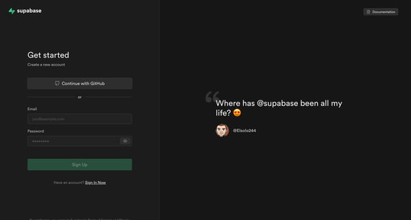 Supabase screen