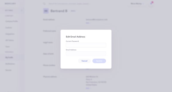 Mercury | Banking for startups screen