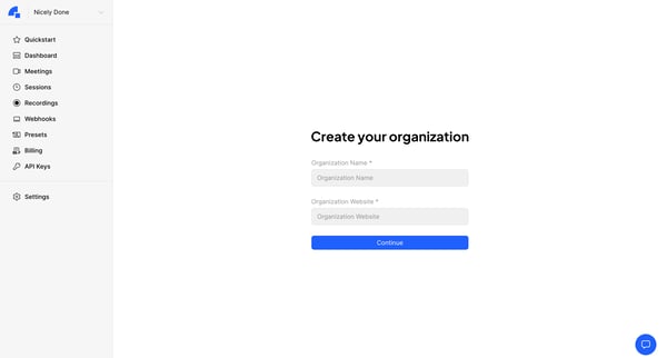 Dyte - Developer Portal screen