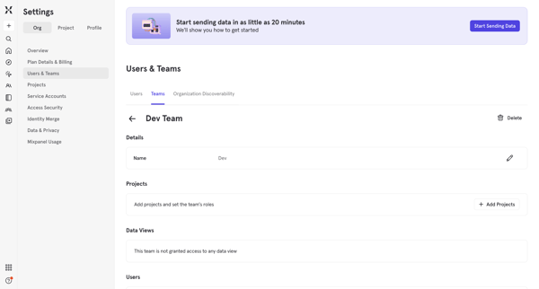 Mixpanel - Product Analytics screen