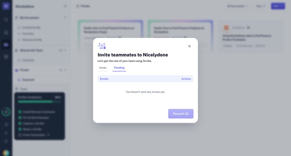 Scribe | Workspace screen