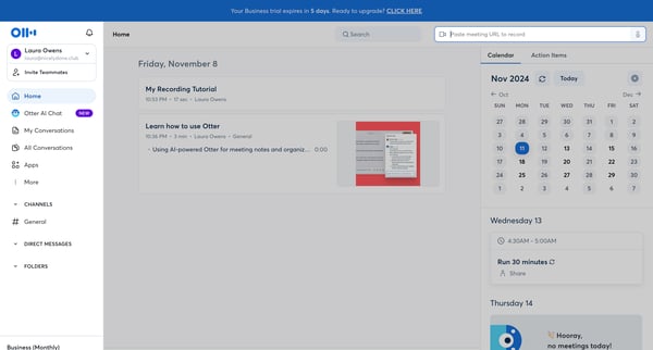 Otter Voice Meeting Notes - Otter.ai screen