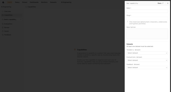 Manage Capabilities - Axiom screen