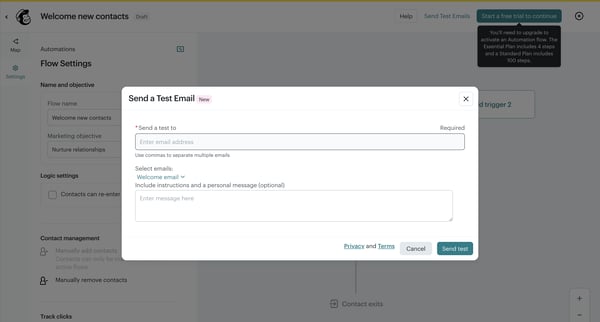 Automation flows | Mailchimp screen