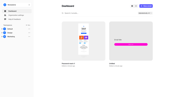 Dashboard — Tabular screen