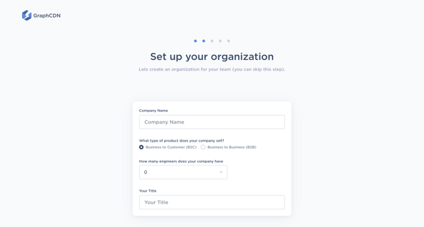 Welcome to GraphCDN! screen