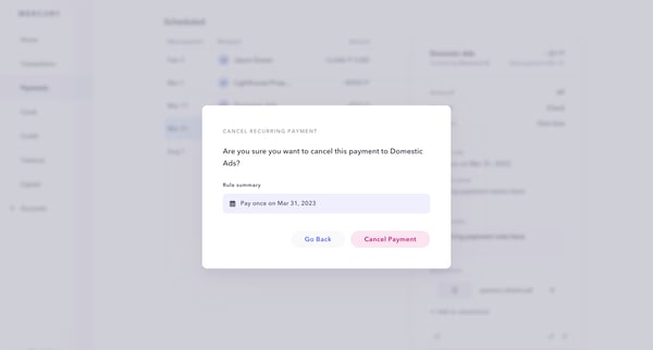 Mercury | Banking for startups screen