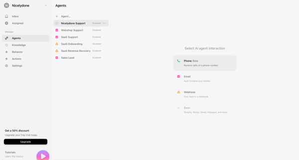 Agents › Nicelydone Support screen