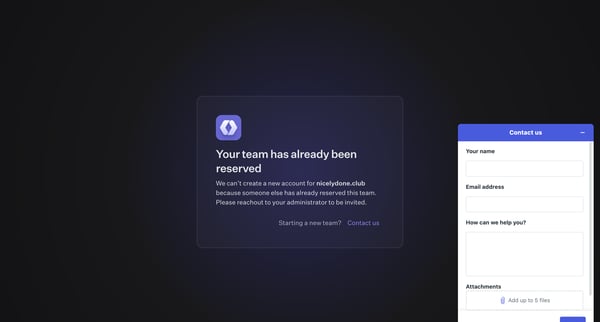 We found an existing team | WorkOS screen