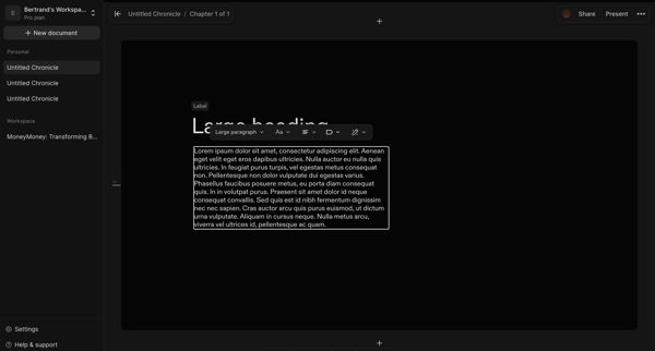 Chronicle screen
