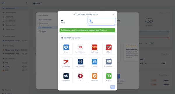 Copilot Money | Dashboard screen