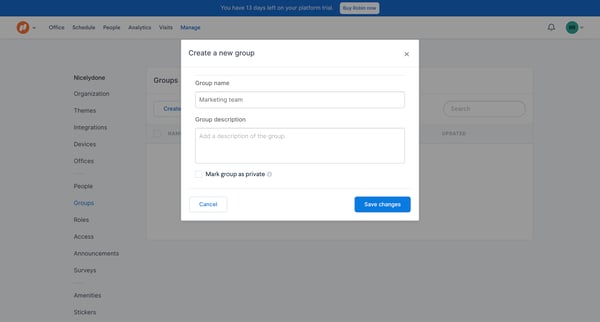 User Management - Nicelydone screen