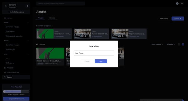 Assets - Runway screen