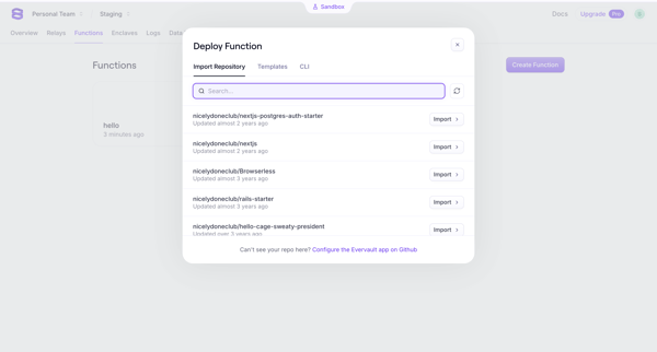 Evervault screen