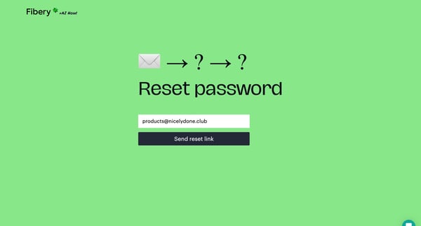 Reset password — Fibery — Fibery screen