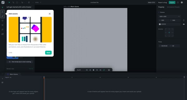 Untitled file - Lottie Creator screen