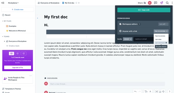 My first doc from Whimsical