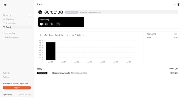 Track ‐ Marathon screen