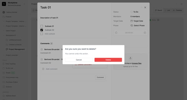 Project Management | Programa screen