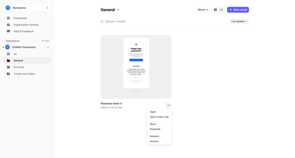 Dashboard — Tabular screen