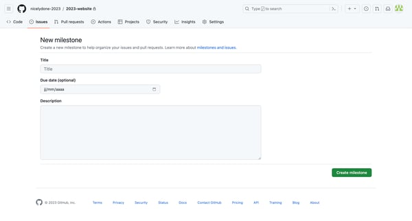 New Milestone - nicelydone-20232023-website screen