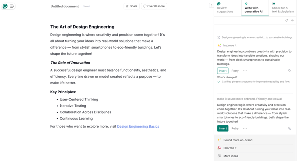 Grammarly screen