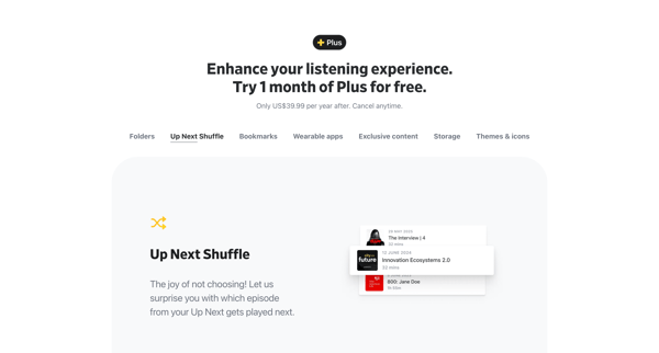 Web Player - Pocket Casts screen