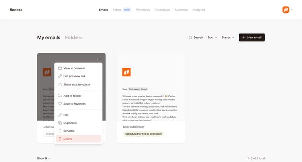 My emails | Flodesk from Flodesk