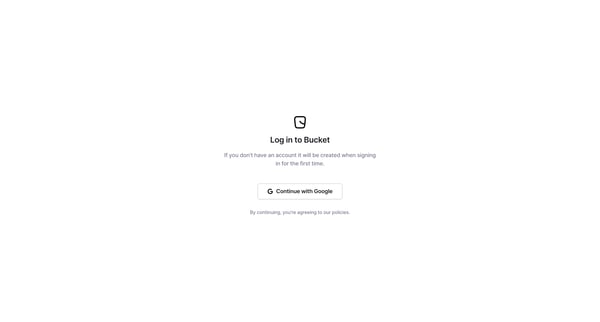 Login screen
