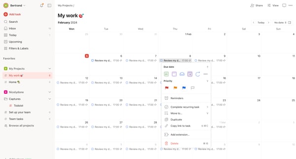 My work | – Todoist screen