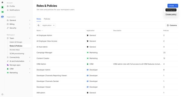Roles & Policies | Bird screen