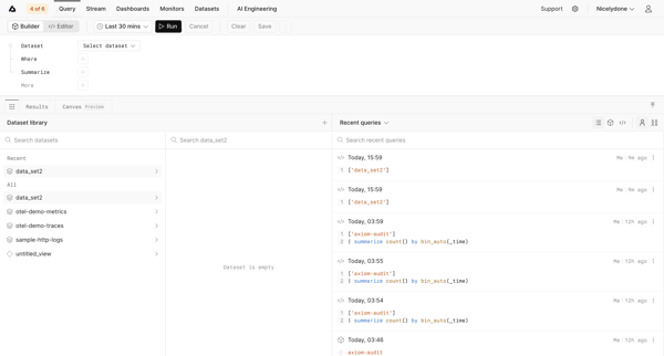 Query screen