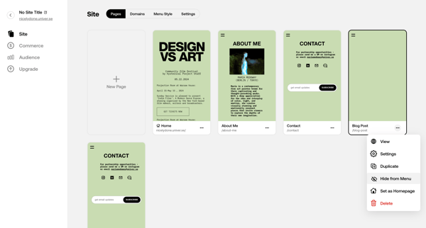 nicelydone.univer.se Pages screen