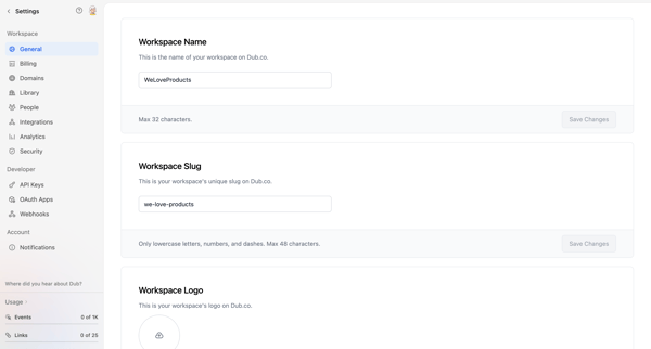 Dub.co - Link Management for Modern Marketing Teams screen