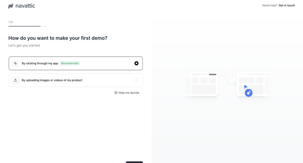Onboarding screen