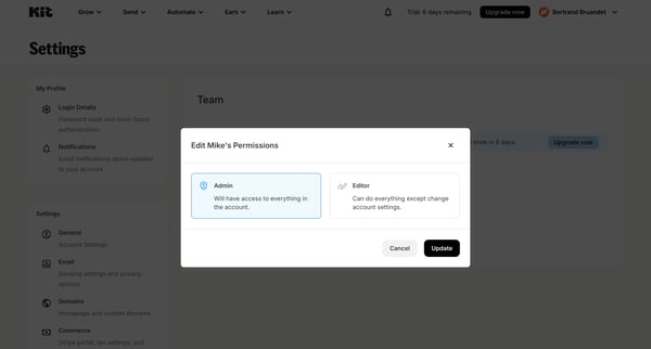 Account Settings - Kit from Kit
