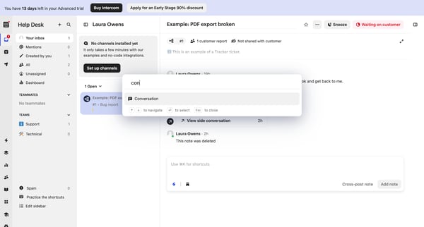 Example PDF export broken | Help Desk  Nicelydone  Intercom screen