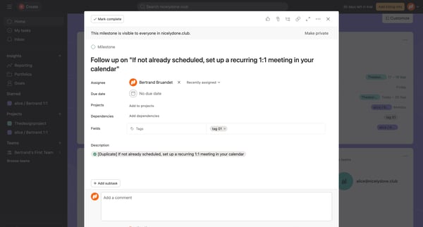 Home - Follow up on If not already scheduled, set up a recurring screen